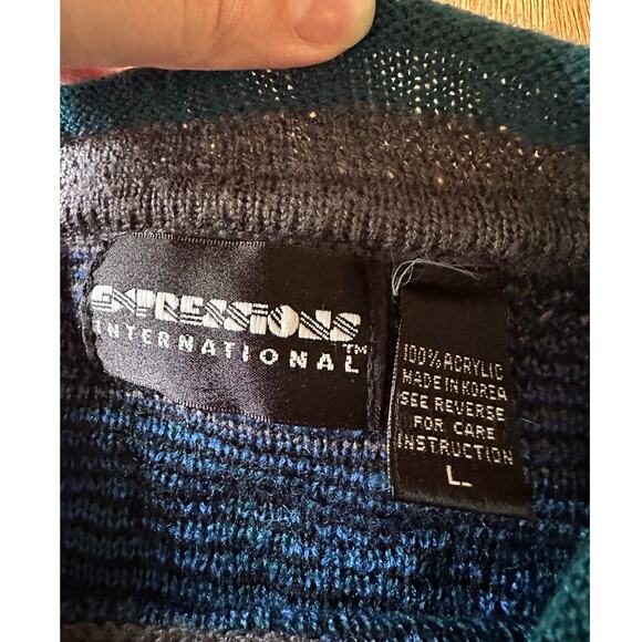 Expressions International Vtg Chunky Multi Patterned Sweater Size Large - Picture 2 of 6